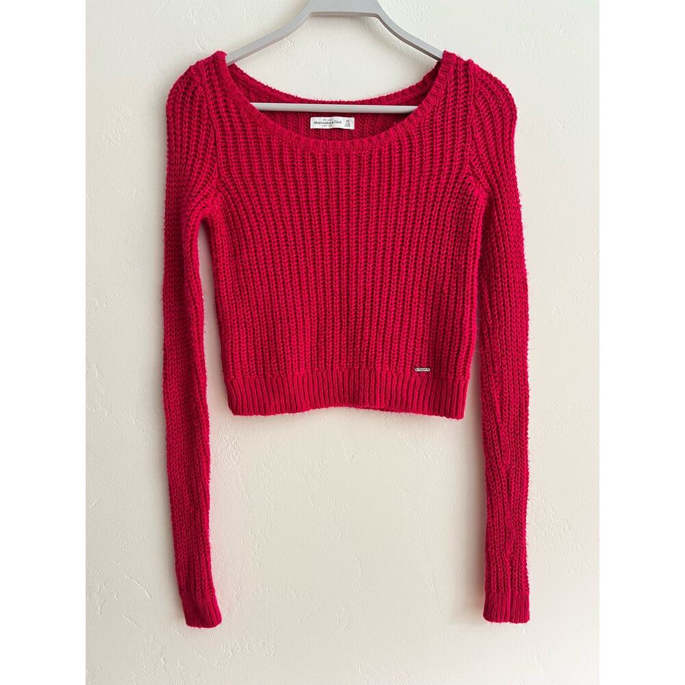 Vintage Abercrombie & Fitch Y2K Loose Knit Long Sleeve Hot Pink Sweater Size: XS